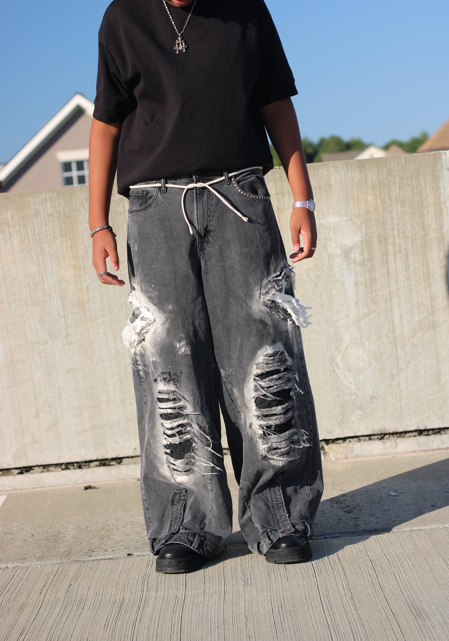 Ravaged Grey Denim